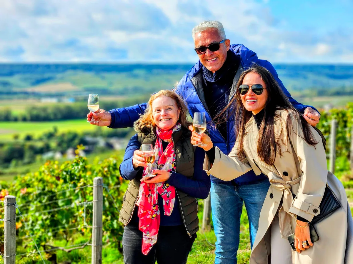 Tour de Pommery en grupo reducido de un día completo